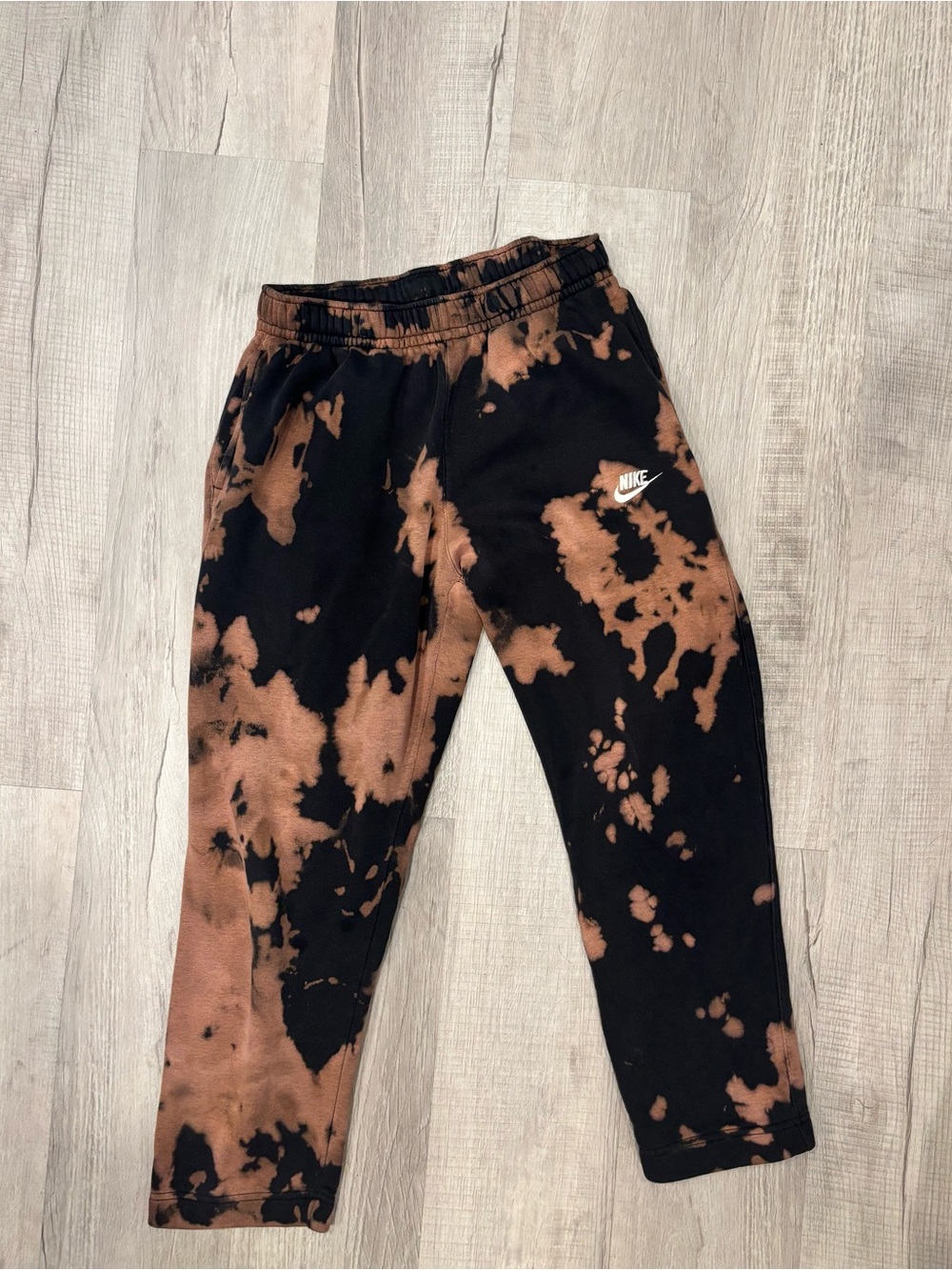 Nike Kids Black & Brown Bleach-Effect Joggers